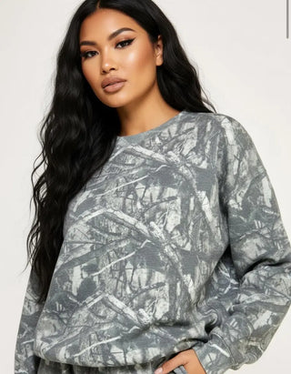 Camo Baddie Crewneck
